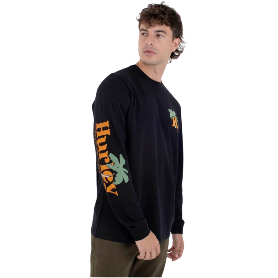 2026 Hurley Mens OZ Long Sleeve Tee HFA25MMTL04310 - Black